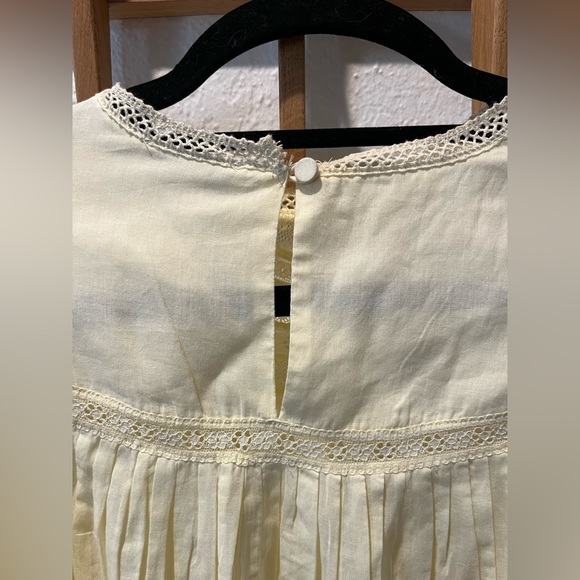 Rebecca Taylor Short Sleeve Applique Top, Color: Light Lemongrass - M - Picture 10 of 12